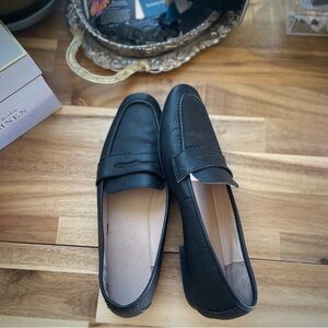 AMERICAN RAG | 10 | Cammie Black Pebble Leather Minimalist Penny Loafers